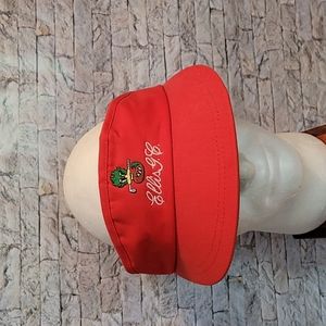 Vintage Red Ellis Golf Course Golf Visor Hat